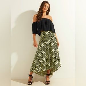 GUESS Ada Off-The-Shoulder Pleated Top sz small